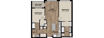 (B9, B10) Two Bedrooms Two Bathrooms FP Layout at Arlo, Pennsylvania