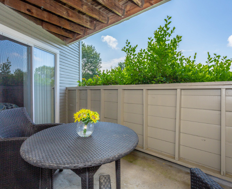 Private patio or balcony at Preakness Apartments
