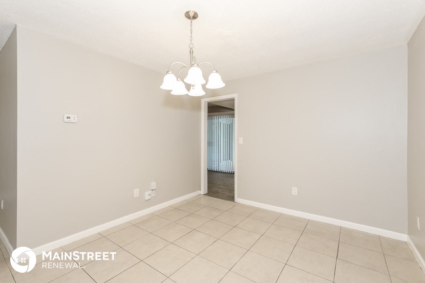 the living room and dining room are spacious and clean