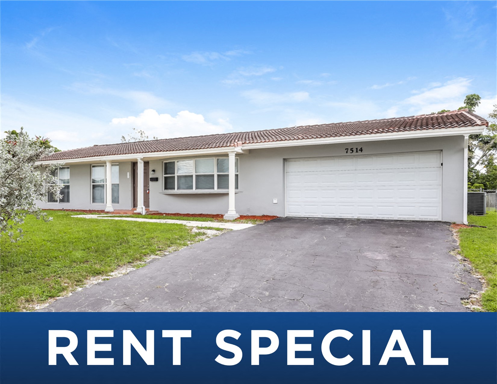 an image of a rental house with rent special on it