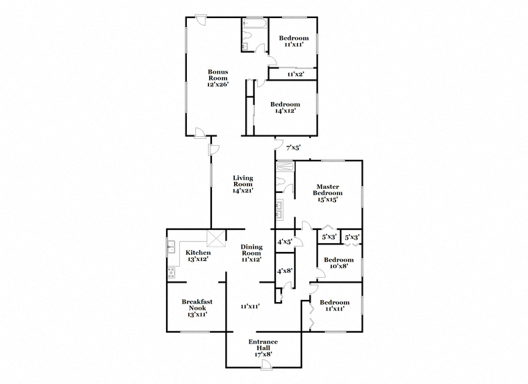 floor plan of the second level of the house with two floors and a garage