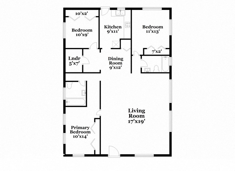 a floor plan of a house with a bedroom and a living room