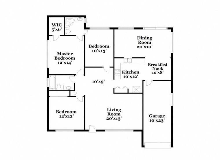 a floor plan of a house with a small kitchen and a living room