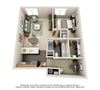 1 Bed 1 Bath + Den Floor Plan 1 Bed 1 Bath + Den Floor Plan at Clearview 100, University Place, WA, 98466