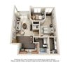 2 Bed 1 Bath Floor Plan 2 Bed 1 Bath Floor Plan at Clearview 100, University Place, 98466