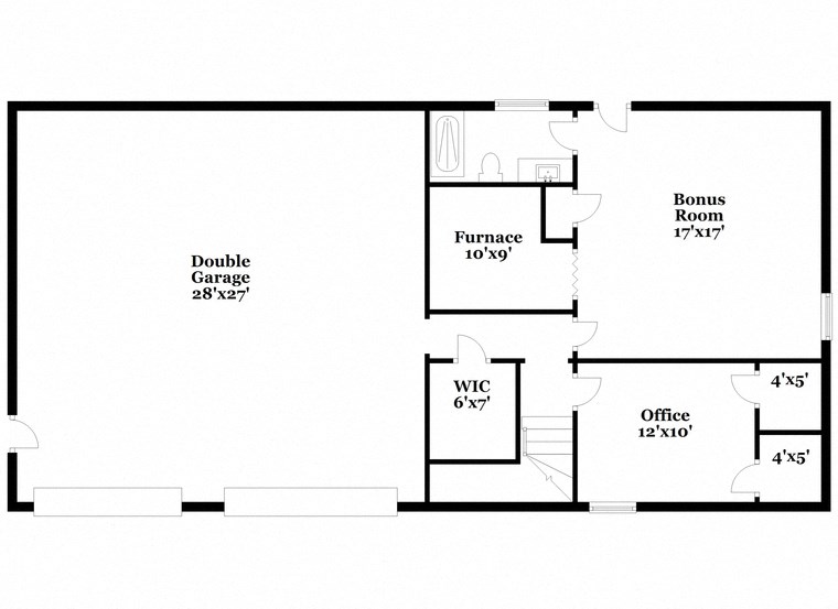 a floor plan of a house with a bedroom and a living room