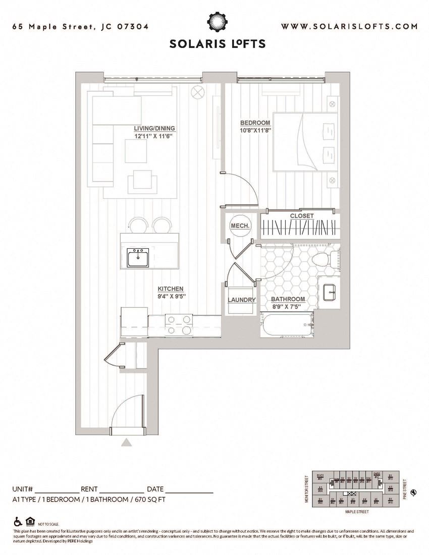 1 Bedroom, 1 Bathroom