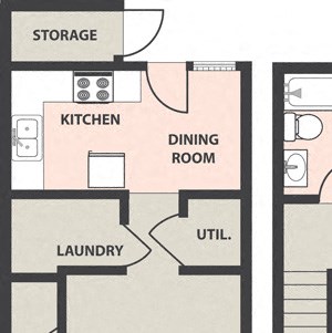 2-Bed, 1-Bath, Townhome