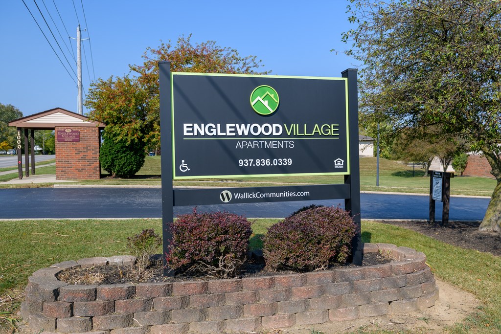 the sign at the entrance apartments