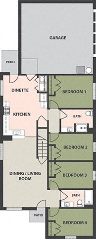 4-Bedroom, 2-Bath