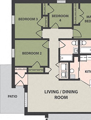 4-Bedroom, 2 1/2-Bath