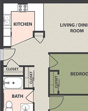 2-Bedroom, 1-Bath