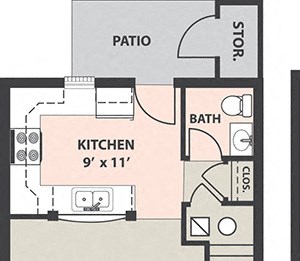 2-Bedroom, 1 1/2-Bath