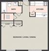 Studio, 1-Bath