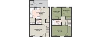 3-Bed, 1-1/2-Bath Townhome