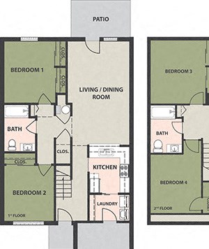 4-Bedroom, 2-Bath