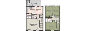 3-Bed, 1-1/2-Bath, Townhome
