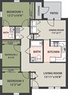 3-Bedroom, 1 1/2-Bath