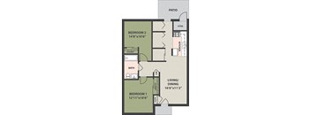 2-Bed, 1-Bath Garden