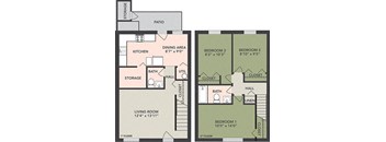 3-Bedroom, 1 1-2-Bath