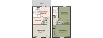 2-Bedroom, 1-Bath