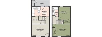 2-Bedroom, 1-Bath
