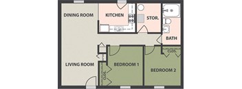 2-Bedroom, 1-Bath