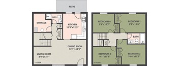 4-Bedroom, 2-Bath