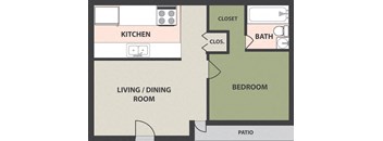 1-Bedroom, 1-Bath