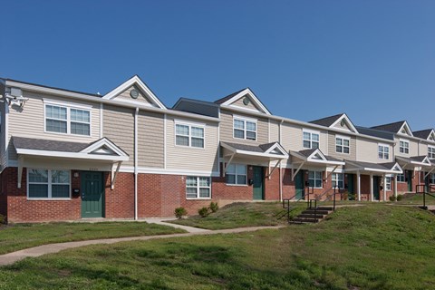 an image of a row of houses on a hill