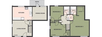 3-Bedroom, 1-Bath