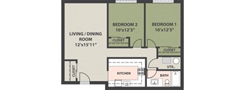 2-Bedroom, 1-Bath