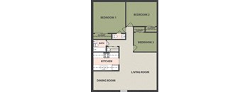 3-Bedroom, 1 1/2-Bath