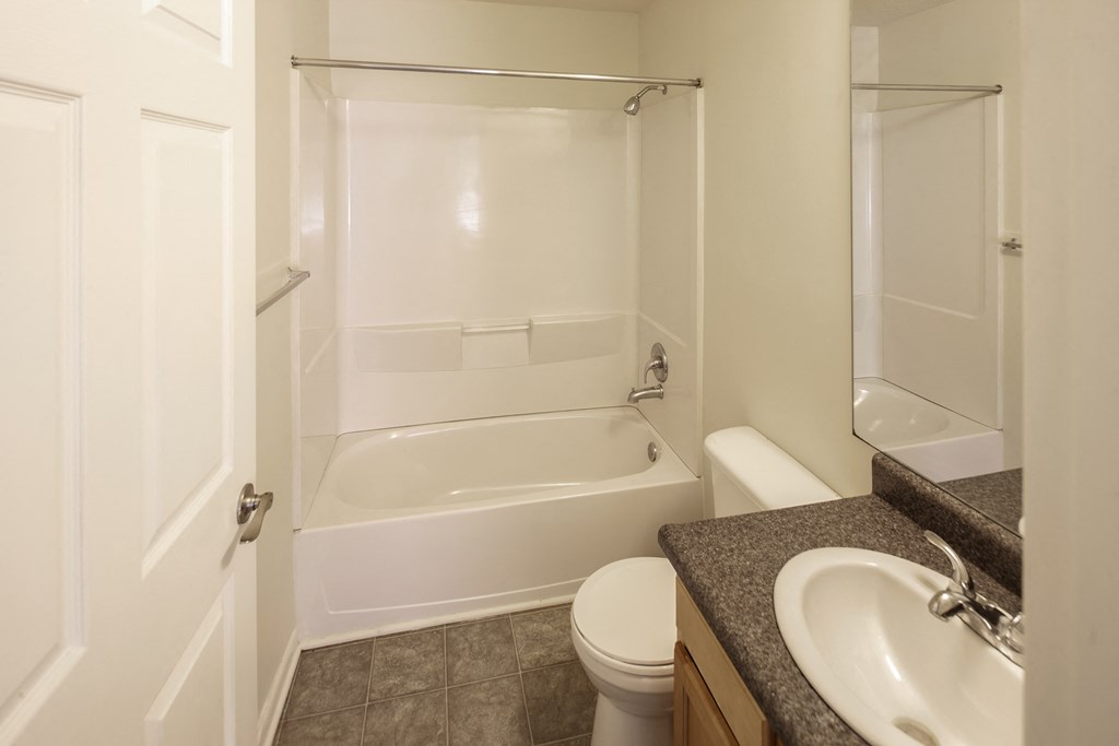 a bathroom with a tub and a sink and a toilet