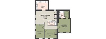 3-Bedroom, 2-Bath