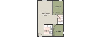 2-Bedroom, 1-Bath