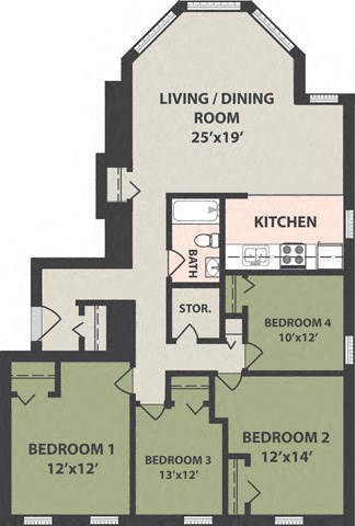 429 E 13th Street Studio-4 Beds Apartment, Affordable for Rent - Photo Gallery 14