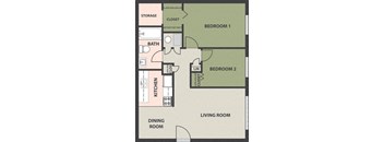 2-Bedroom, 1-Bath