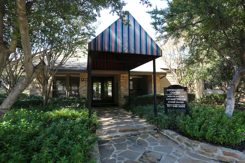a building with a sign in front of it