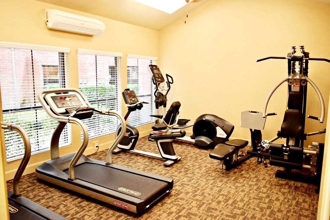 a gym with cardio equipment in a home gym