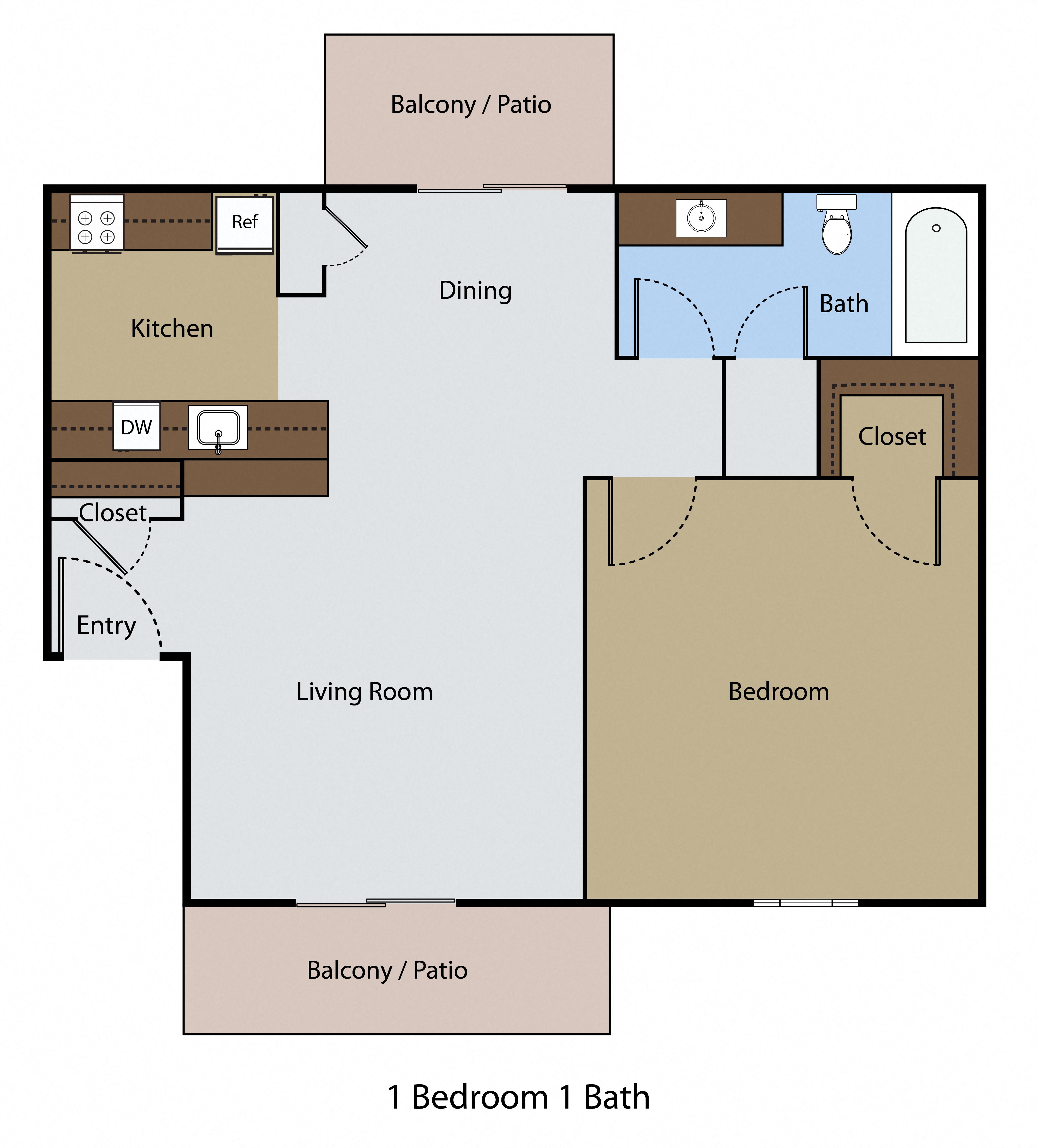 1 Bedroom 1 Bath