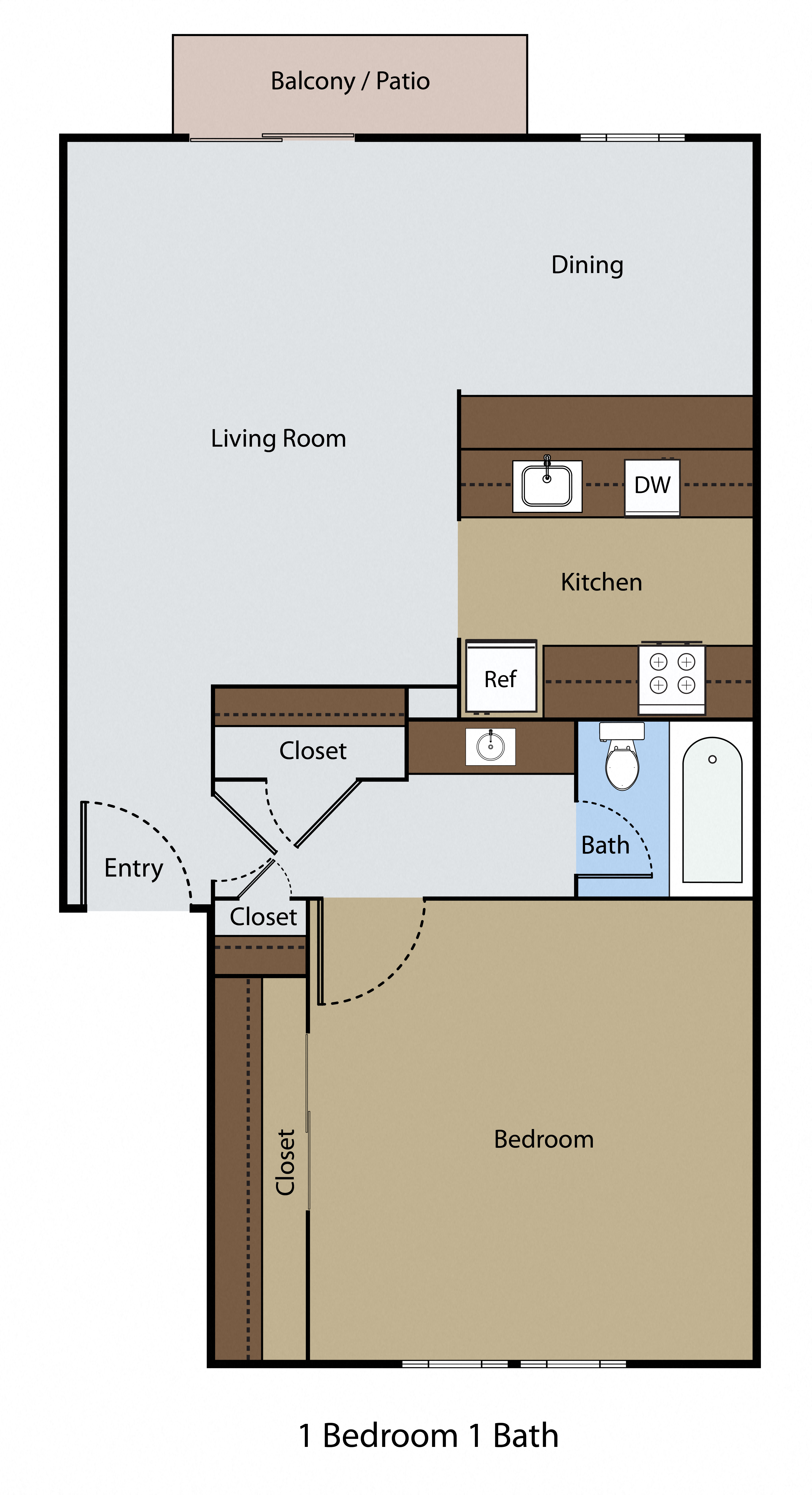1 Bedroom 1 Bath