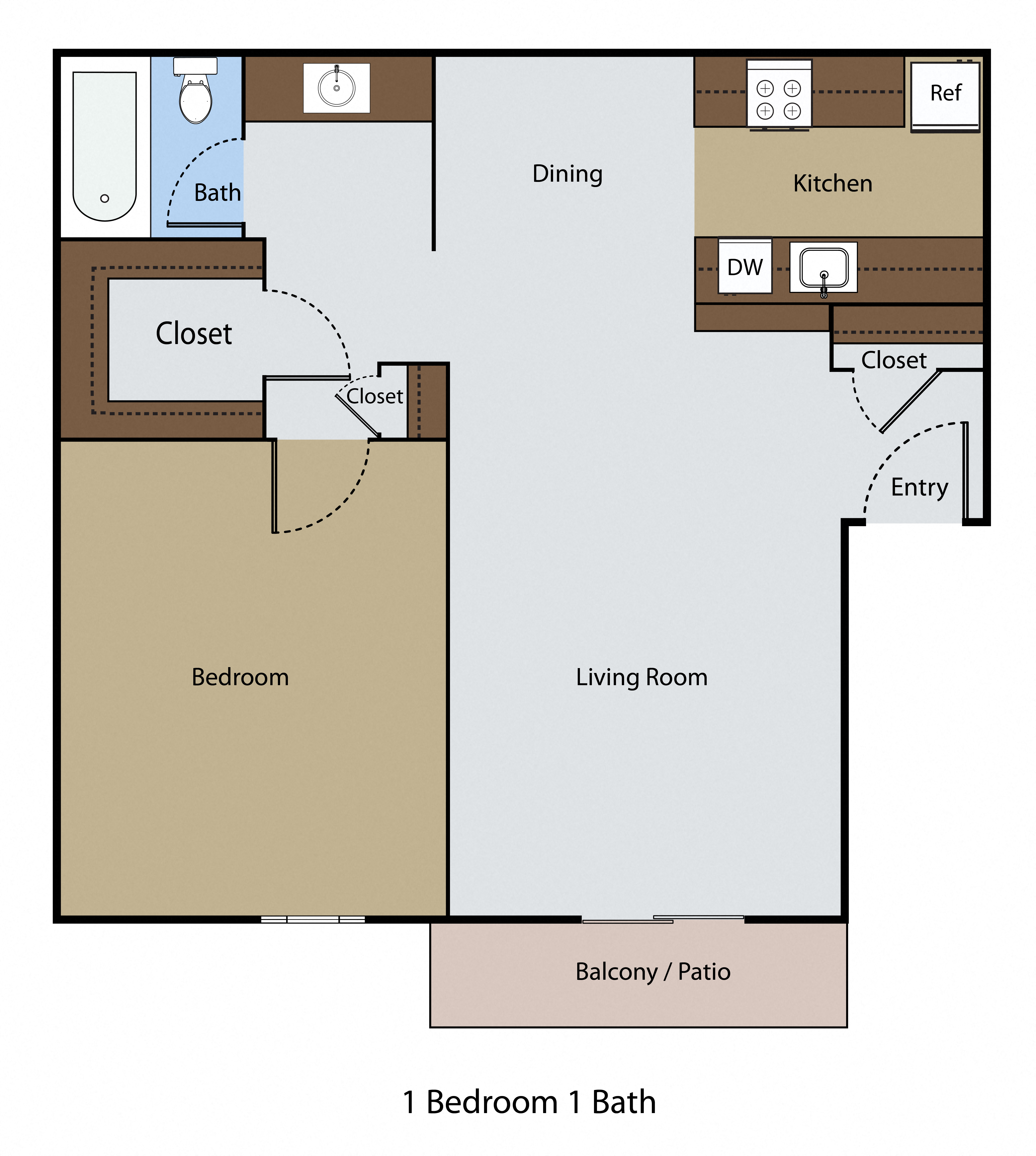 1 Bedroom 1 Bath