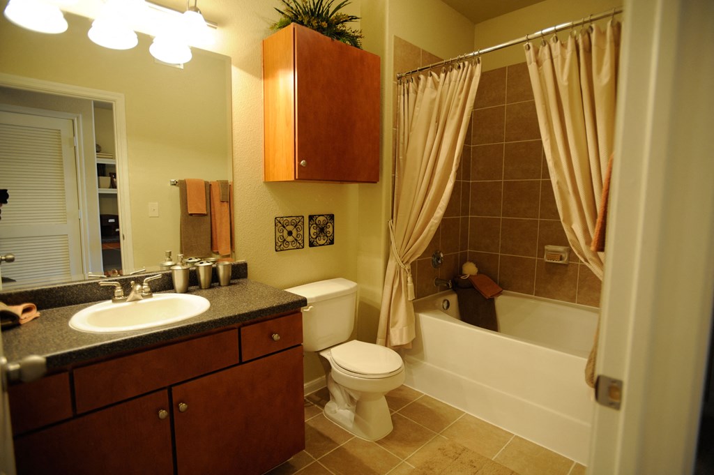 a bathroom with a sink toilet and a tub