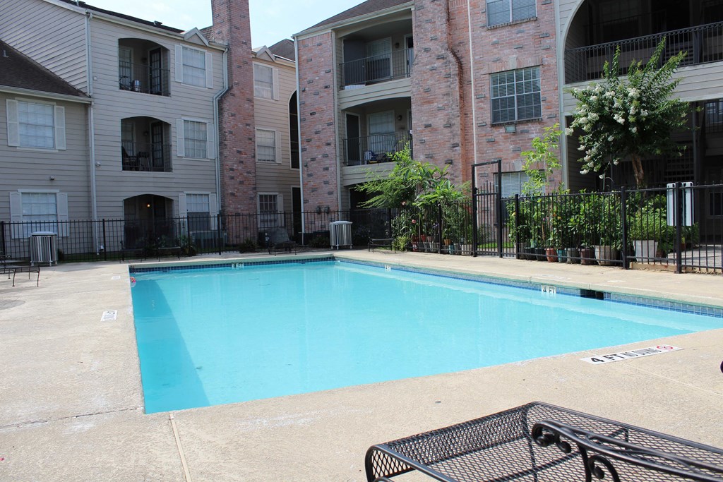 our apartments have a swimming pool and an outdoor patio