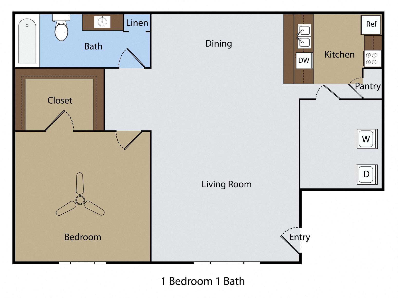 1 Bedroom 1 Bath