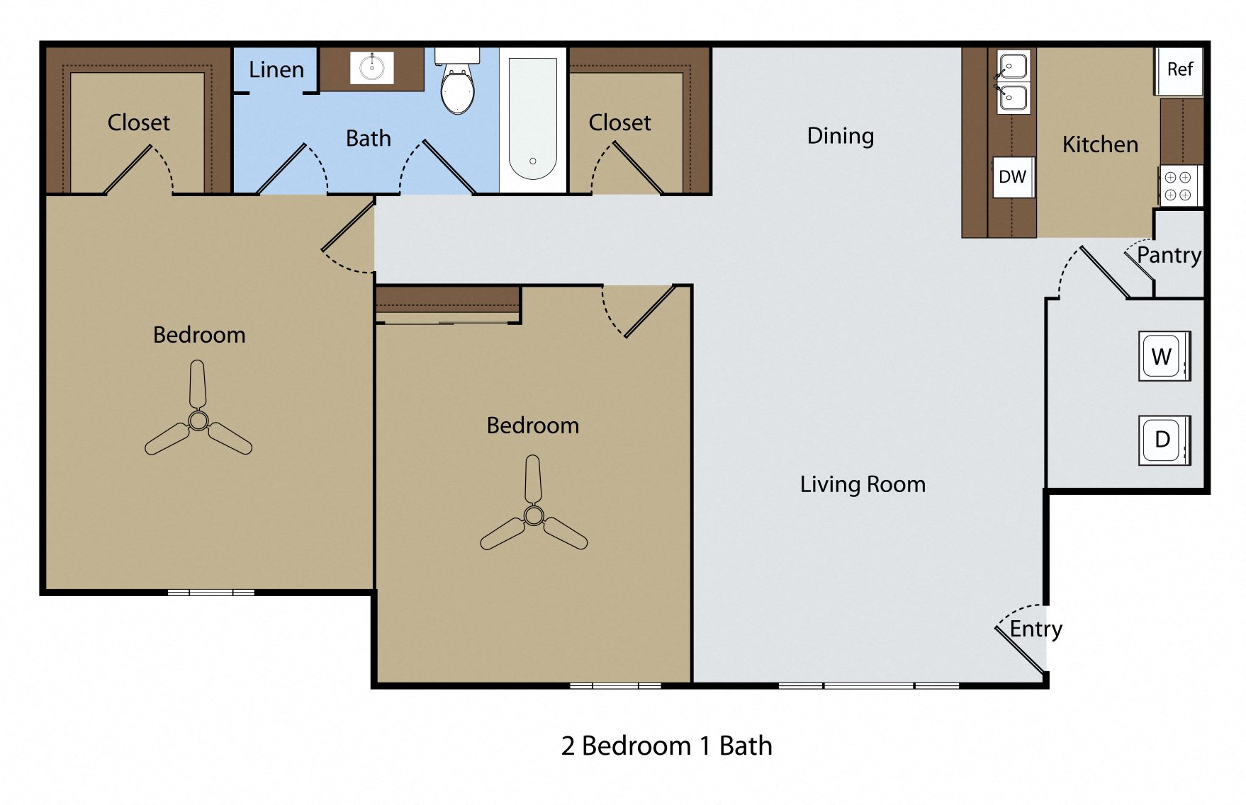 2 Bedroom 1 Bath