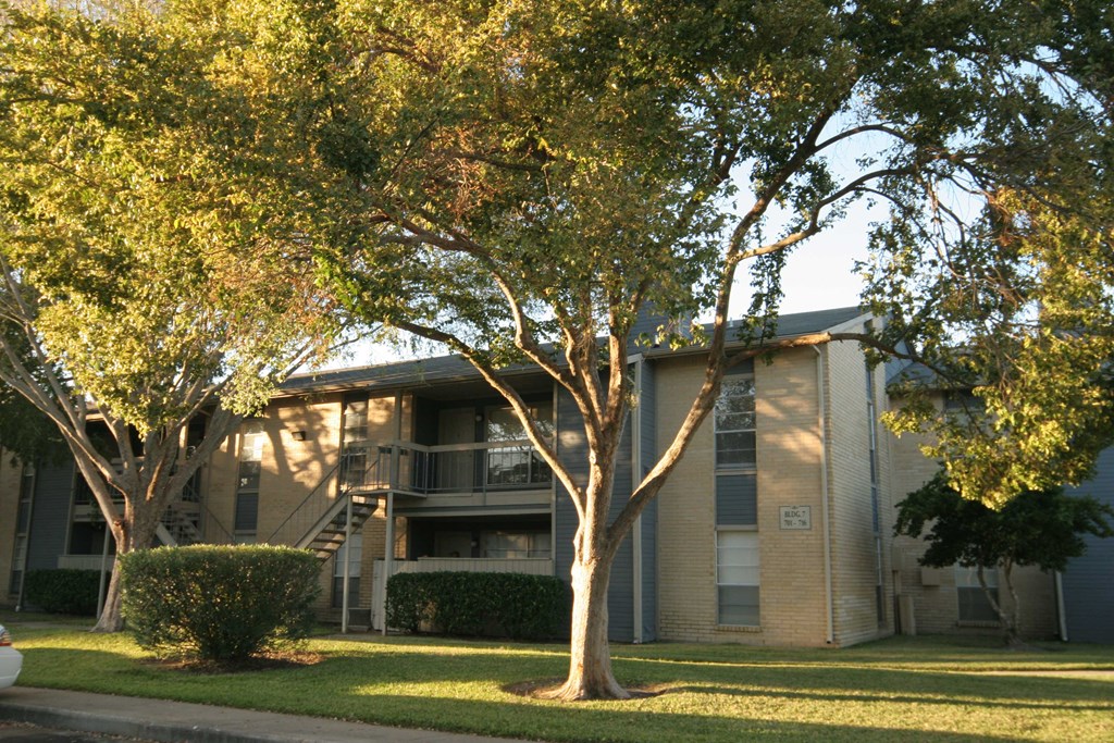 our apartments are located in a quiet neighborhood with trees