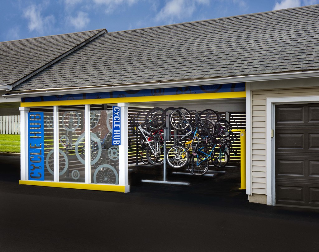 Indianapolis The Lakes Apartments cycle hub with bike storage