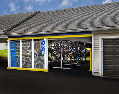 Indianapolis The Lakes Apartments cycle hub with bike storage
